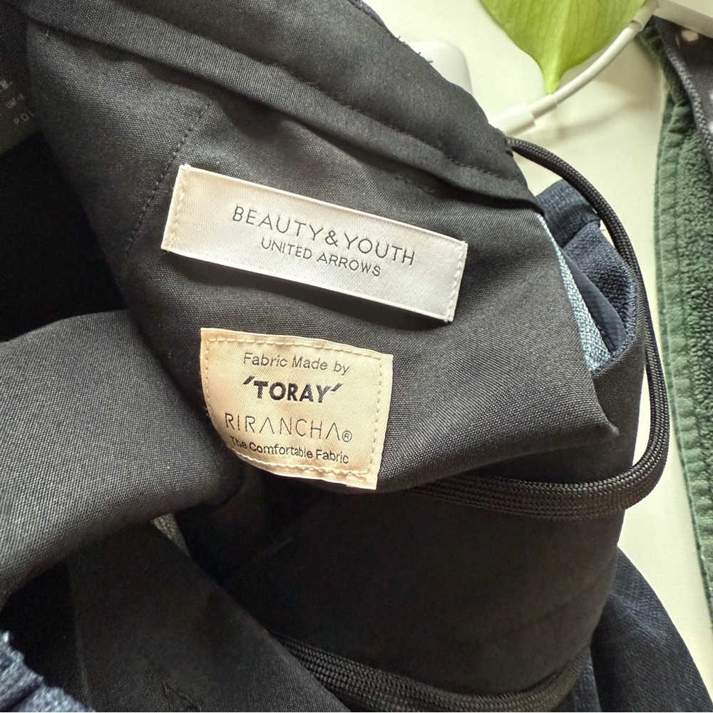 Beauty & Youth United Arrows Toray Plaid Pants Navy Blue Small